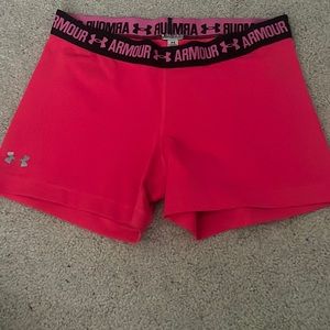 under armour hot pink spandex shorts